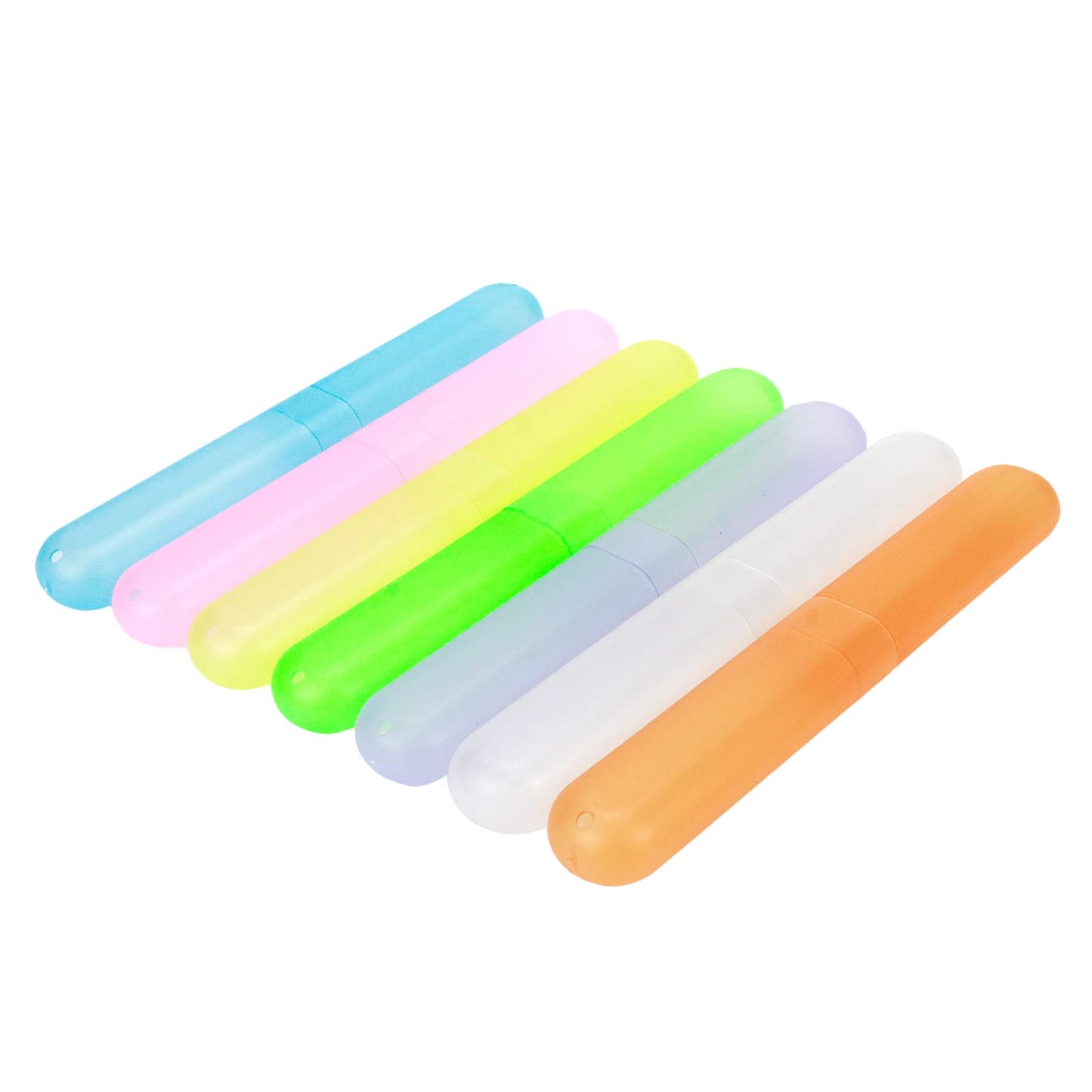 Xiaoyztan 14 Pcs Portable Travel Toothbrush Case Matte Translucent Toothbrush Storage Box Toothbrush Bucket Toothbrush Container (Multicolored)