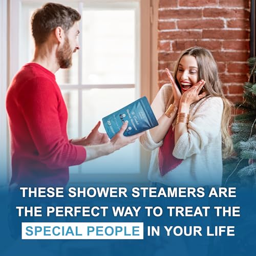 Glowlylite Shower Steamers Aromatherapy - 20 Packs Shower Bombs Essential Oils for Home Spa Bath, Self Care, Stress Relief (Blue)