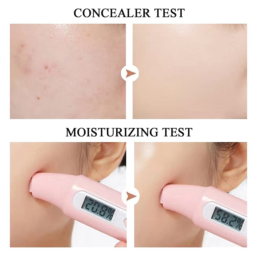 Air Cushion CC Cream Mushroom Head Foundation, Moisturizing BB Cream Makeup Long Lasting Matte Concealer(2 PCS Nude)