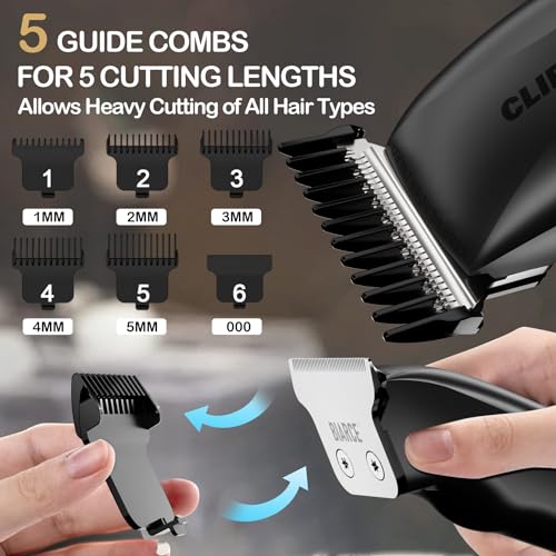 BIARCE Beard Trimmer for Men Cordless Rechargeable Hair Trimmer Adjustable Hair Clippers with 5 Limit Combs Body Hair Trimmers Kit for Home Use