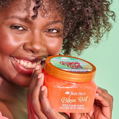 Tree Hut Bikini Reef Shea Sugar Scrub | Exfoliating Scrub Removes Dry Skin for a Soft & Hydrated Glow | Alpha Hydroxy Acid | Vegan, Free of Parabens, Formaldehyde Donors, & Sulfates | 18 fl oz.