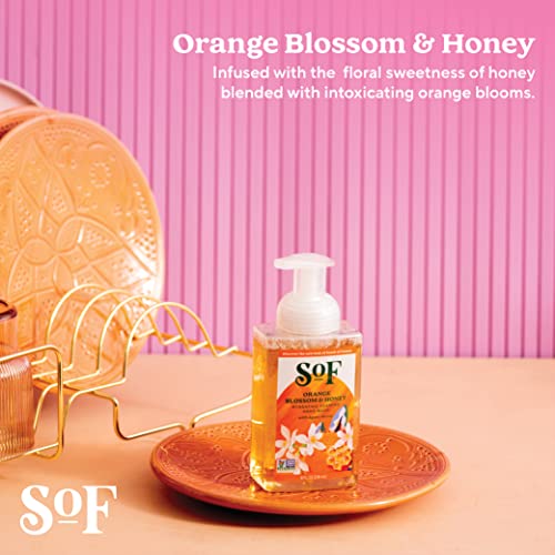 South Of France Orange Blossom & Honey Foaming Hand Wash by SoF Body Care (Formerly Body Care) | Hydrating Organic Agave Nectar | 8 oz Pump Bottle Each | 6 Bottles