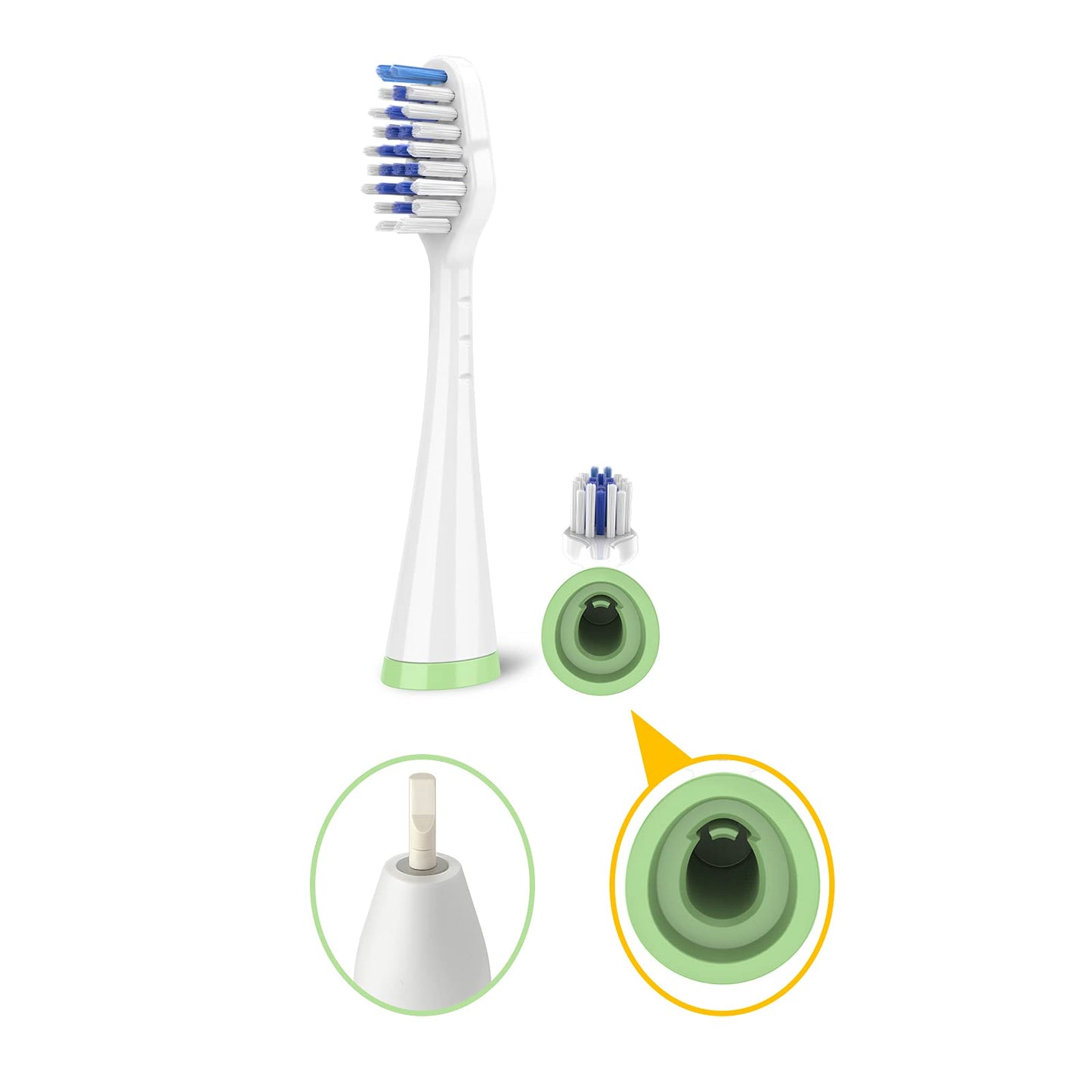 Replacement Toothbrush Heads for Waterpik Complete Care 5.0/9.0 (CC-01/WP-861), STRB-8WW, (8-Pack, White)