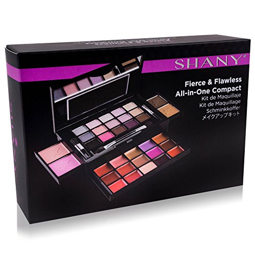 SHANY Fierce & Flawless All-in-One Makeup Set Compact with Mirror, 15 Eye Shadows, 2 Bronzers, 2 Blushes and 15 Lip/Eye Glosses - Applicators Included (Pack of 2)