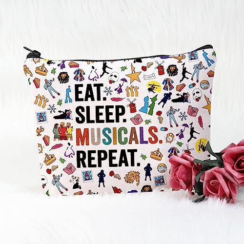 POFULL Broadway Acting Gift Musical Theatre Gift (Eat Sleep Musicals Cosmetic Bag)