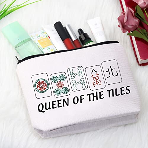 GJTIM Mahjong Cosmetic Bag Queen Of The Tiles Mahjong Board Game Storage Bag for Mahjong Lover (Tiles Queen Bag)