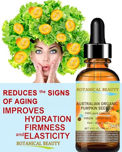 ORGANIC PUMPKIN SEED OIL Australian. 100% Pure/Natural/Undiluted/Unrefined Cold Pressed Carrier Oil. 1 Fl.oz.- 30 ml. For Skin, Hair, Lip And Nail Care. "One Of The Richest Sources Of Enzymes,