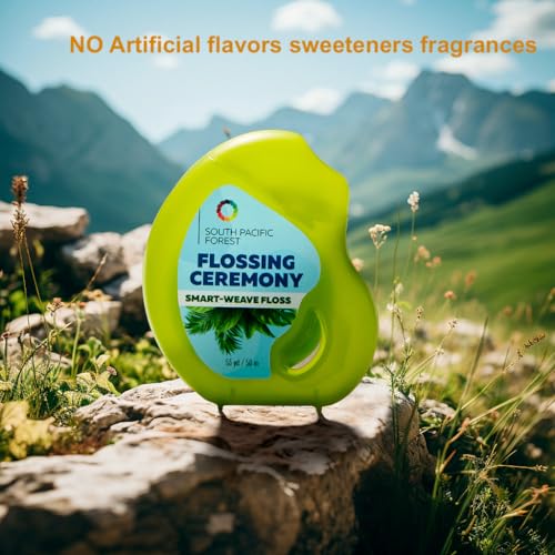 FlossingCeremony | Expanding Woven Dental Floss | Smart-Weave Floss | Vegan | Natural | Non-Toxic & PFAS Free | Eucalyptus & Manuka | Hilo Dental para Dientes | 55 Yards x 2 Units