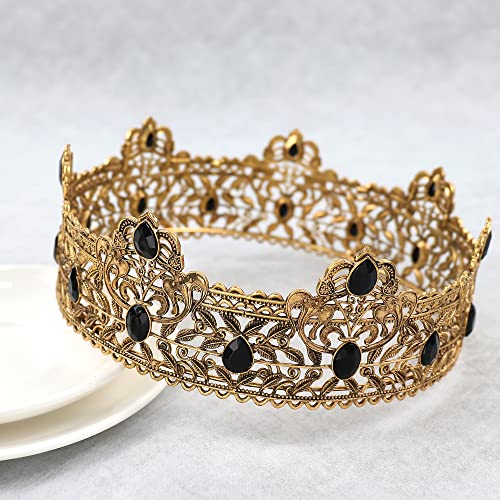 King Crown for Men Prince Boys Male Metal Medieval Headband Tiara Gift Set, Mens Birthday Graduation Prom Party Hair Accessory, Cosplay Headwear Women can aslo wear, Summer