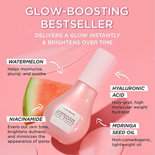 Glow Recipe Niacinamide Dew Drops Face Serum - Hydrating Korean Skincare & Illuminating Makeup Primer for Dewy, Glass Skin - Hyaluronic Acid Serum for Face Brightening, Plumping & Highlighting (15ml)