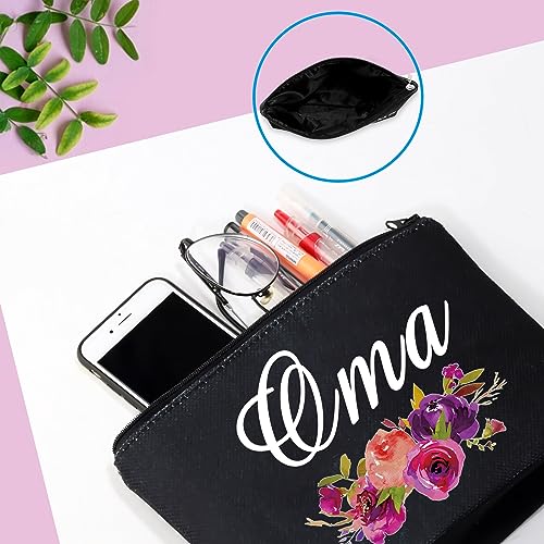 GJTIM Oma Gift Oma Makeup Bag Travel Toiletry Bag Grandma Birthday Gift Mother's Day Gift for Oma (Oma Black)