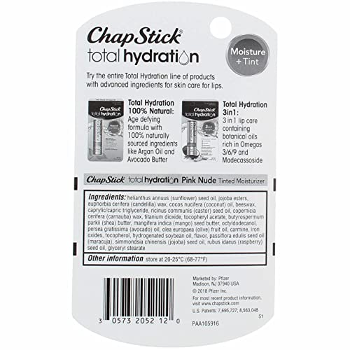 ChapStick Total Hydration Pink Nude 0.12 oz (Pack of 2)