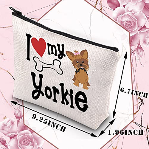 Yorkie Gift Yorkshire Terrier Puppy Dog Lover Cosmetic Makeup Bag Love Gift I Love My Yorkie Waterproof Travel Pouch For Yorkie Lover Owner Yorkie Mom Gift,I love Yorkie,Beauty is My Business B