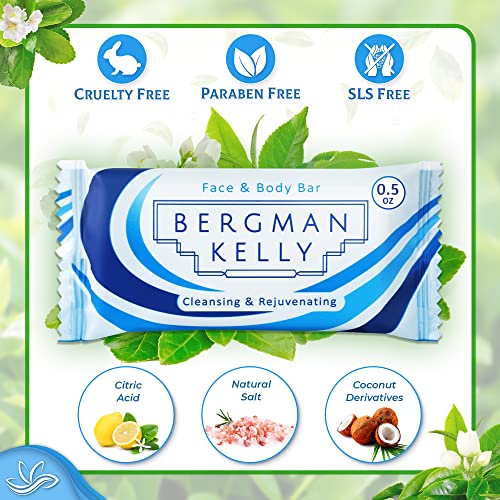 BERGMAN KELLY - Hotel Soap Bars - White Tea, 0.5 oz, 100 PK - Travel Size Luxury Bulk Amenities Bar Soap - Mini Individually Wrapped Rectangular Soap, Small Toiletries for Airbnb, Motel, Guest Bath