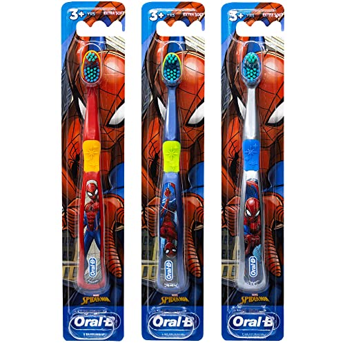 Colgate Marvel Spider-Man Toothbrush, 3+ YRS, Extra Soft (Colors & Characters Very) - Pack of 3