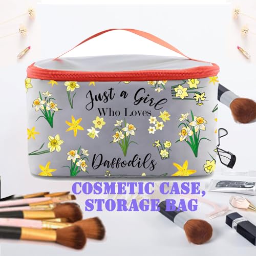 JYTAPP Daffodil Makeup Bag Daffodil Flowers Lover Gift Who Loves Daffodils Cosmetic Bag Spring Easter Garden Gift (cosmetic organizer bag)