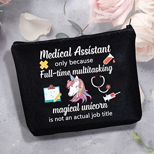 MBMSO Medical Assistant Makeup Bag MA Gift for Nurse Medical Assistant Graduation Gift Cosmetic Pouch Bag Unicorn Bag (Medical Assistant bag)