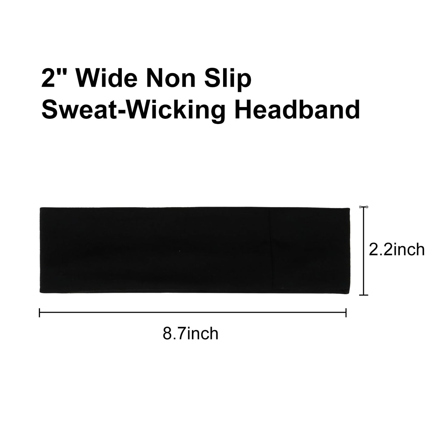 TERSE Headbands for Women's Short Hair - Non-Slip Elastic Sweat Hairbands, Soft Fabric Cloth Bands for Workout, Yoga, Running, Sports, Thin Hair Wrap for Girls