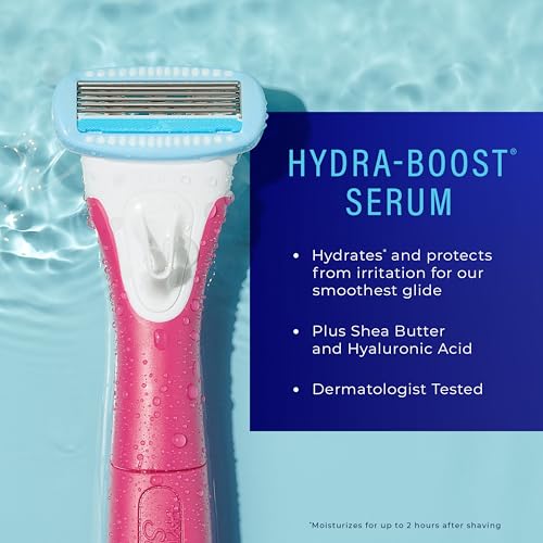 Schick Hydro Silk TrimStyle Razor for Women with Bikini Trimmer | 5-Blade Womens Razor with Trimmer, 2-in-1 Waterproof Pubic Hair Trimmer & Razor | 1 Handle & 3 Razor Blade Refills