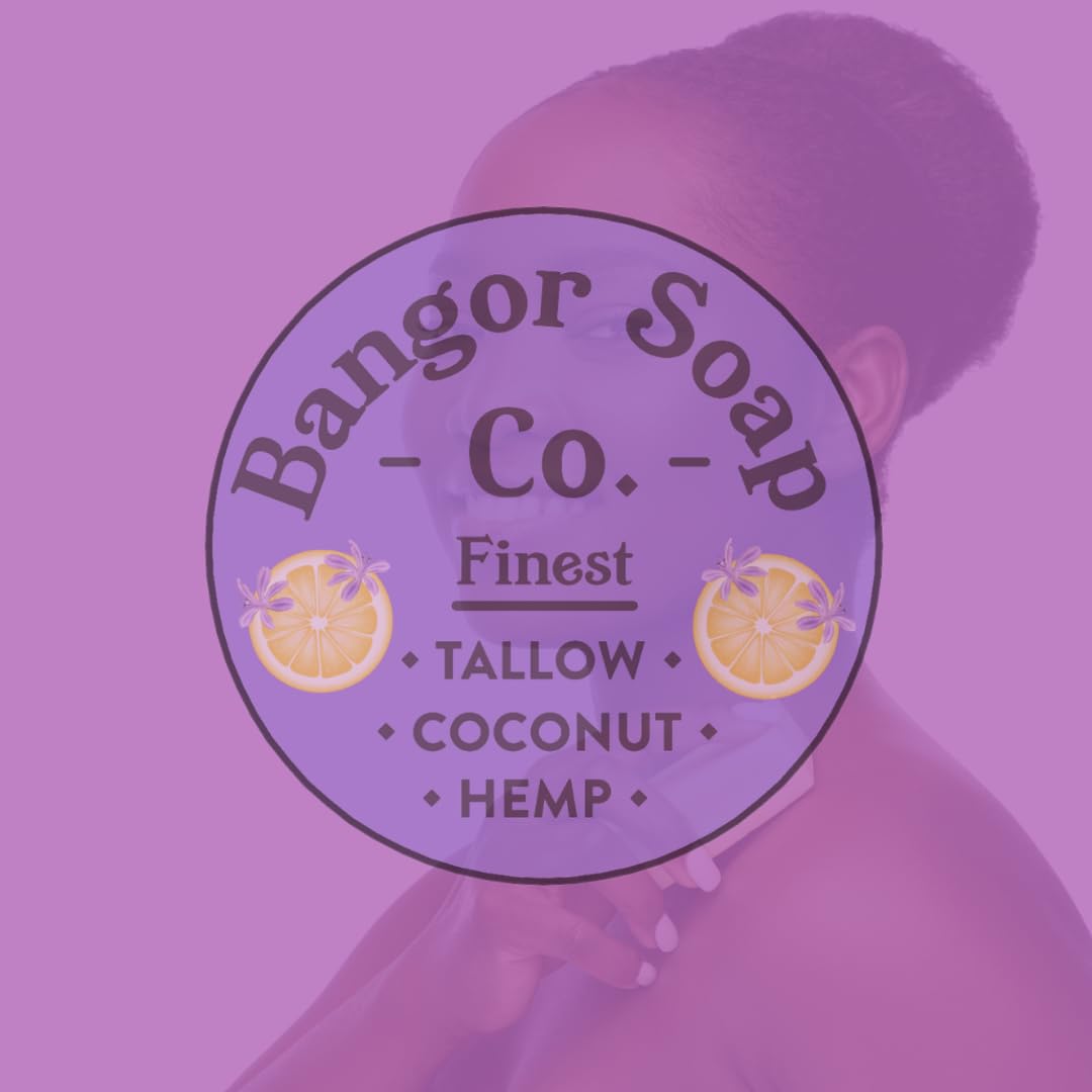 Bangor Soap Co.'s SWEET LEMON LAVENDER Pure, Natural Soap Bars, The FINEST Tallow, Coconut, and Hemp, NOTHING Artificial, NOTHING Superficial for A Smooth, Nourishing Lather (3-Pack)