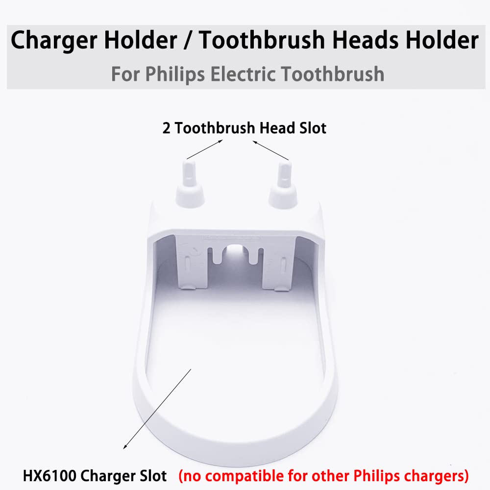 Charger Holder Toothbrush Heads Holder Compatible with Philips Sonicare Electric Toothbrush,HX6100 Charger Stand Toothbrush Heads Holder for Philips Sonicare HX6000 / HX8000 / HX9000 Series