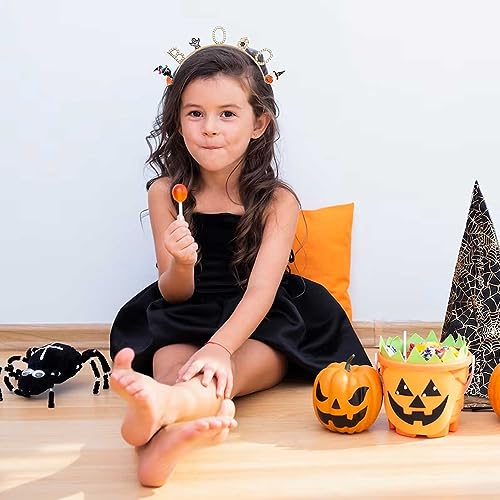 PHALIN Halloween Headbands Rhinestone Ghost Pumpkin Boo Hairbands for Women Halloween Costume Party Hair Accessory Holiday Gifts (AB Color)