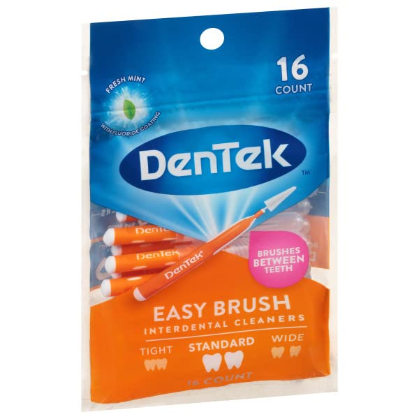 DenTek Easy Brush Interdental Cleaners, Standard, 16 Count, (Pack of 2)