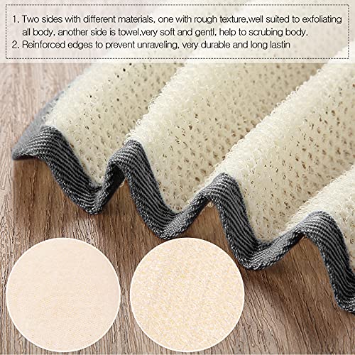 Tatuo 10 Packs Exfoliating Wash Cloths for Body and Face Facial Bath Scrub Soft Weave Loofah Towel Exfoliate Bath Towel Remove Dead Skin Wash Cloth for Women Man (Black Edge)