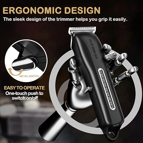 BIARCE Beard Trimmer for Men Cordless Rechargeable Hair Trimmer Adjustable Hair Clippers with 5 Limit Combs Body Hair Trimmers Kit for Home Use