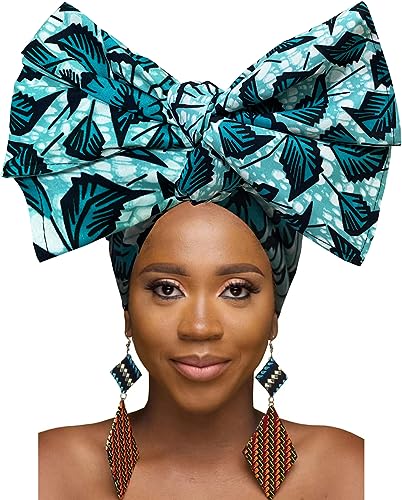 DOAFRIAFRI African Print Head Wrap Ankara Style Turban Kente Headband Scarf (A26)