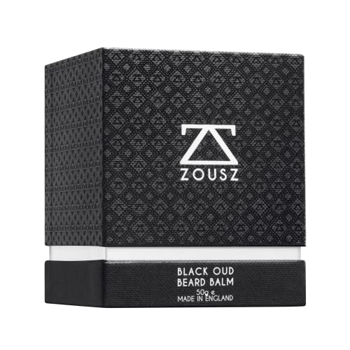 ZOUSZ Black Oud Beard Care Kit - Non-Greasy, Premium Balm with Shea Butter | Ultimate Softener and Conditioner for Men, 50mL