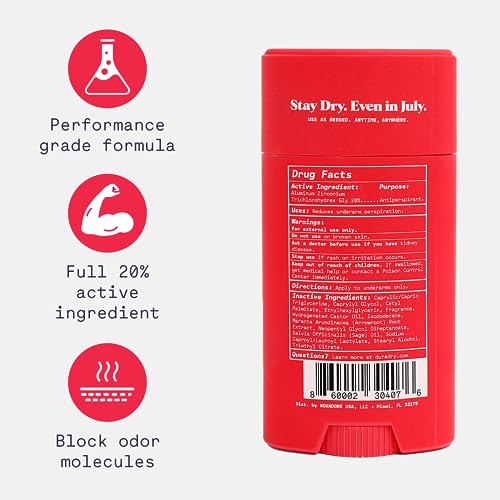 Duradry AM Deodorant & Antiperspirant - Prescription Strength Deodorant for Hyperhidrosis, Antiperspirant for Women & Men, Armpit Sweat Protection, Silicone-free - Barca, 2.3 Oz (Pack of 2)