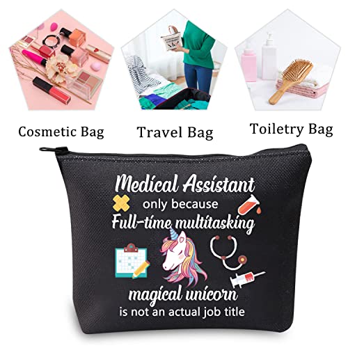 MBMSO Medical Assistant Makeup Bag MA Gift for Nurse Medical Assistant Graduation Gift Cosmetic Pouch Bag Unicorn Bag (Medical Assistant bag)