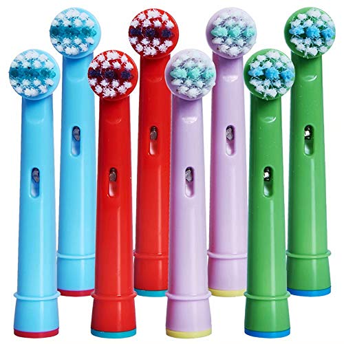 Kids Toothbrush Replacement Heads for Oral-B, Extra-Soft Bristles, Fits for Both Electric and Battery Braun Brushes, Except Vitality Sonic, CrossActino Power, Sonic Complete, Pulsonics, EB-10A