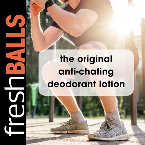 Fresh BALLS Lotion - Men's Anti-Chafing Soothing Cream to Powder - Ball Deodorant and Hygiene for Groin Area - The Original Anti Chafe Cream for Men, 3.4 fl oz