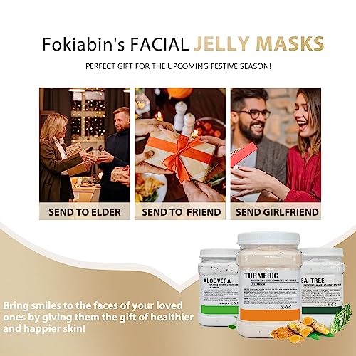 Fokiabin Jelly Mask for Facials Professional Natural Gel Face Masks, Hydrating Rubber Mask, 23 Fl Oz Jar Face Mask SkinCare(24K Gold)