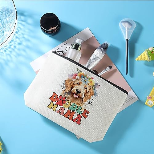 Azteoiz Dog Lovers Gifts for Women Doodle Owner Gift Birthday Christmas Gift for Best Friend Mom Sister Daughter Animal Lovers Dog Mom Gifts Doddle Mama Makeup Bag