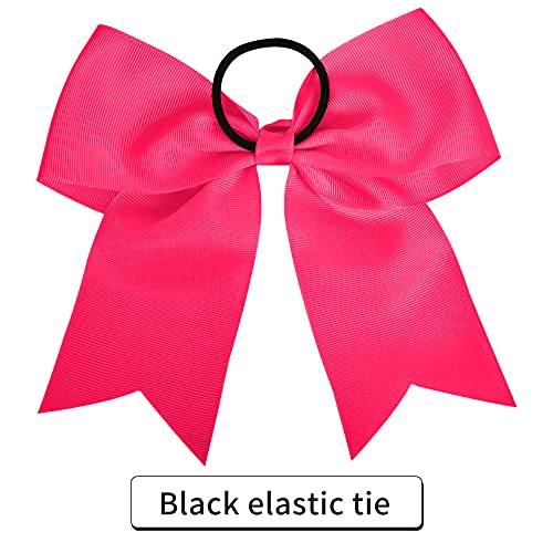 24 PCS 8" Large Cheer Bows Pink Girl Hair Bows Cheerleading Softball Team Bow Hair Accessories for cheerleaders football Competition Sports