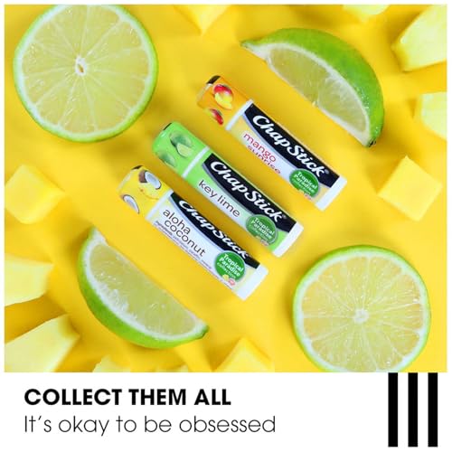 ChapStick Lip Care Set, Tropical Paradise Collection 3-Pack – Mango Sunrise, Key Lime & Aloha Coconut Lip Balm, 0.15 Oz Ea