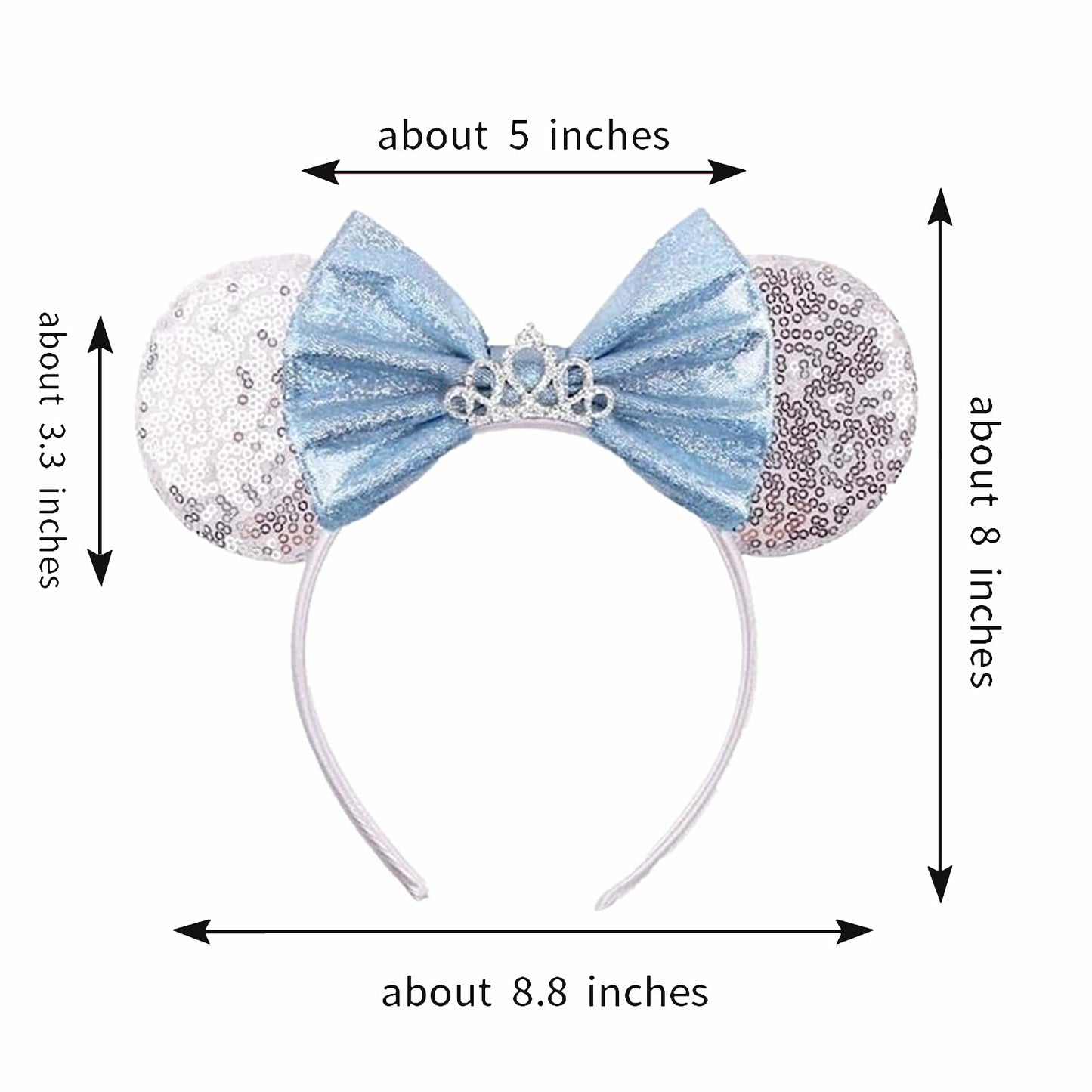 JOYFISCO Mouse Ears Headbands Shiny Bow Mouse Ears Headband Glitter Party Princess Decoration Cosplay Costume for Women Girls