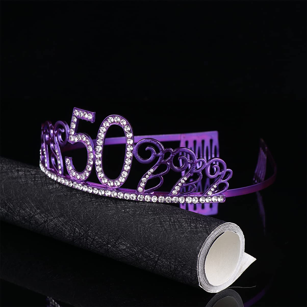 Beaupretty Tiara for Girls Sparkly Pageant Tiara with Comb Princess Tiara Comb Crystal Decor Hair Jewels for Women Womens Headband Birthday 50th Purple Accessories Rhinestones Bride