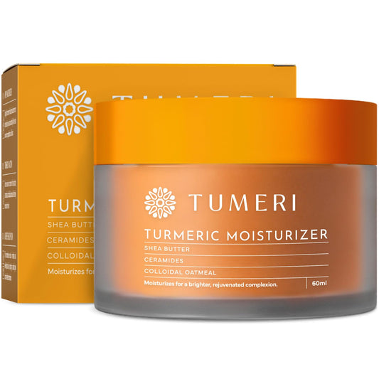 TUMERI Turmeric Face Moisturizer Cream and Body Cream 60 ml – Nourishing and Hydrating Face Cream for Dry Skin – Infused with Turmeric Curcumin, Shea Butter, Colloidal Oatmeal