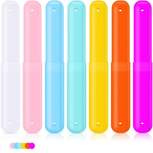 60 Pieces Plastic Toothbrush Holders Portable Travel Toothbrush Case Cover Protector Toothbrush Case Holders for Indoor Outdoor Travel Trip Home Camping School (Colorful)