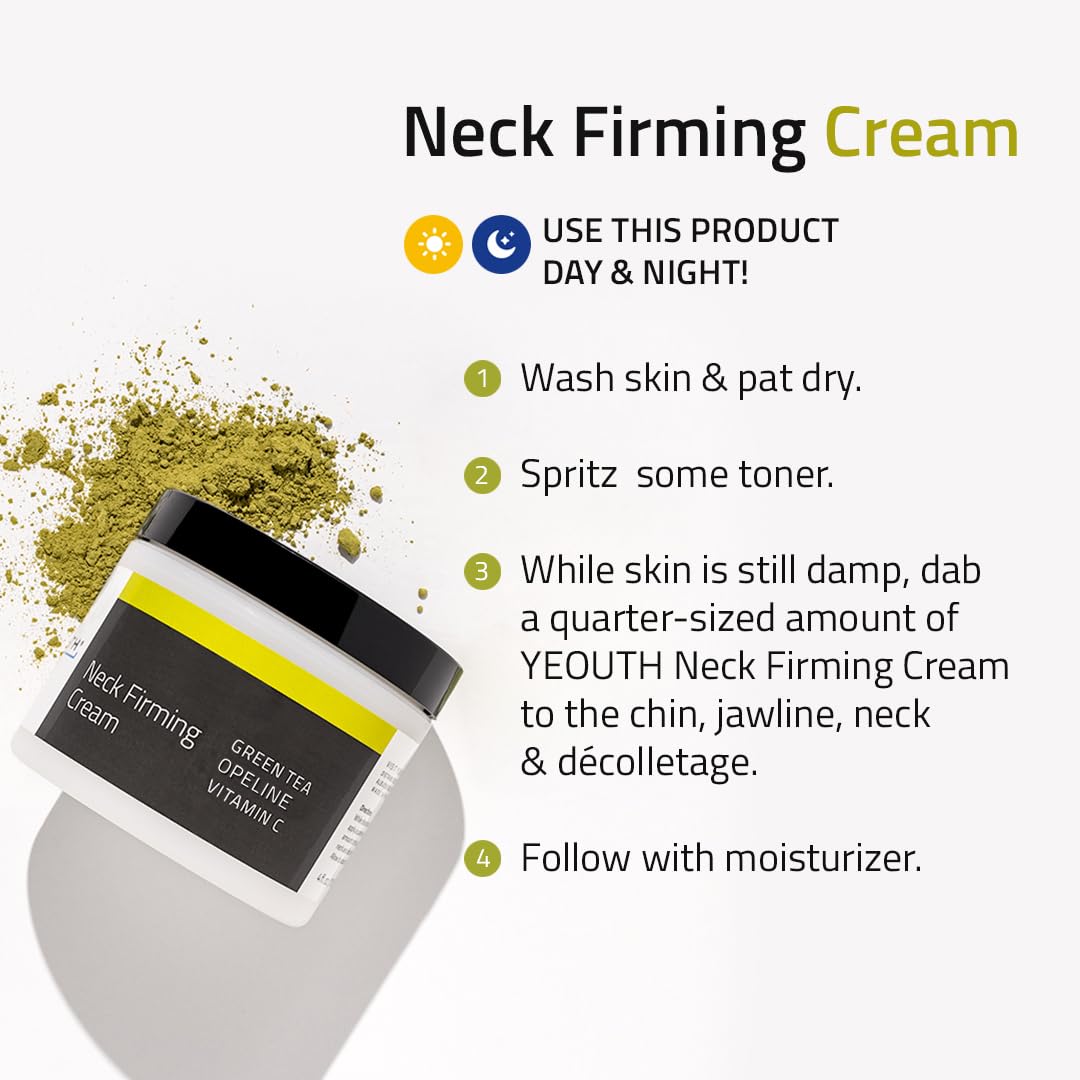 YEOUTH Neck Cream with Vitamin C, Neck Firming Cream for Decolletage and Double Chin, Cleavage Moisturizing Neck and Chest Firming Cream, Neck Brightening Cream 4oz