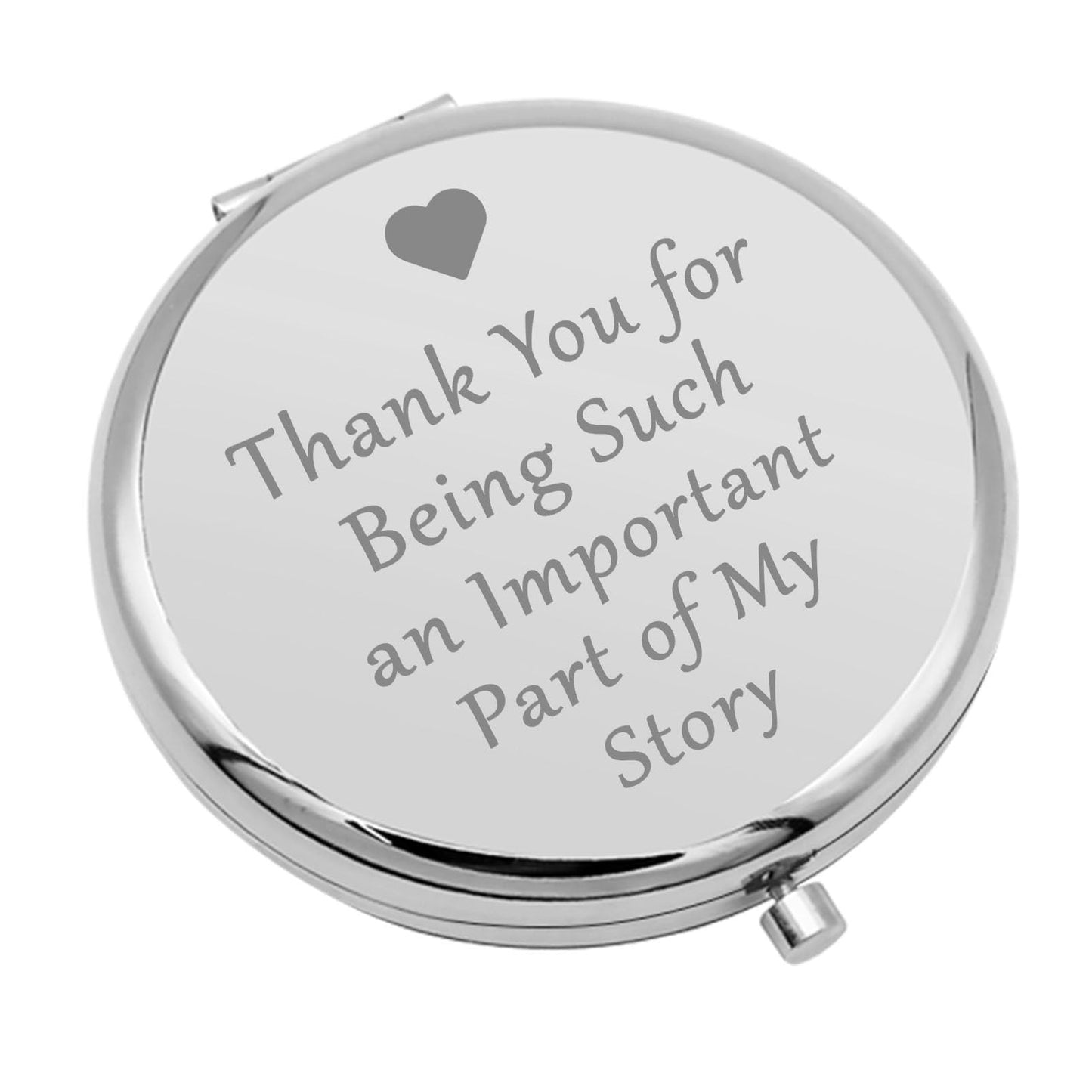 Appreciation Gifts for Women Compact Makeup Mirror Thank You Gifts Boss Gifts Grateful Gifts Thanksgiving for Employees Teachers Birthday Gift for Mother Folding Makeup Mirror(Silver)