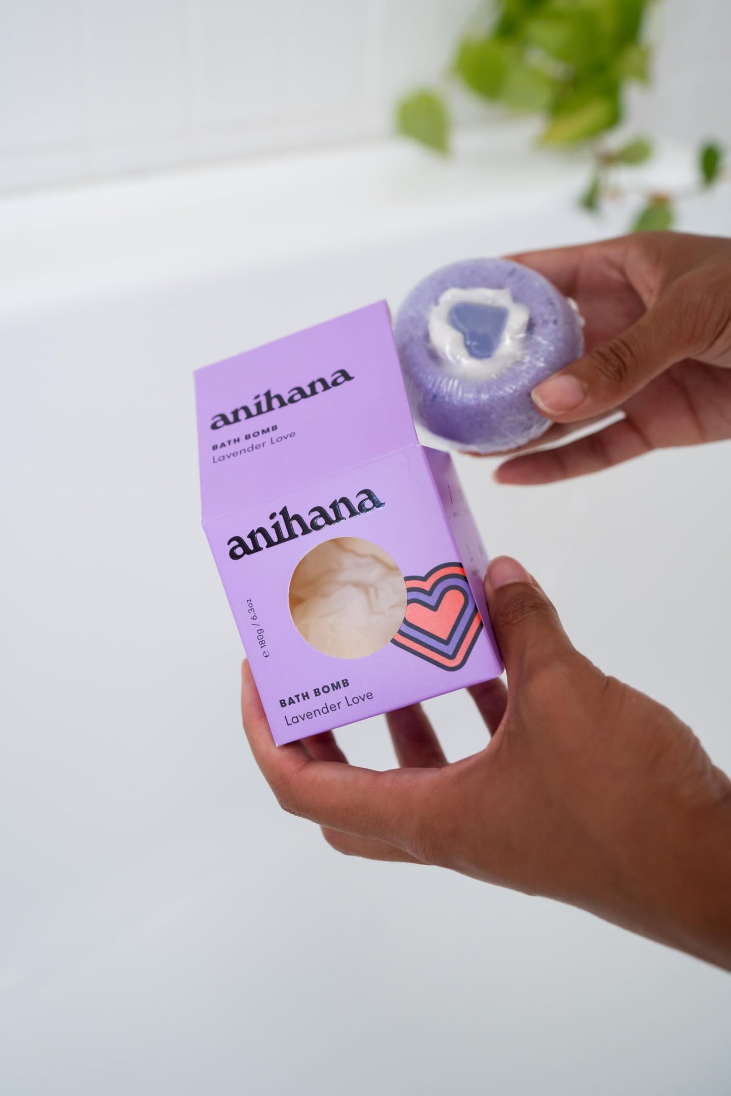 ANIHANA Bath Bombs 3 Pack with Coconut Oil Paraben Free Cruelty Free Refreshing Lavender Love Scent 6.3 oz Each