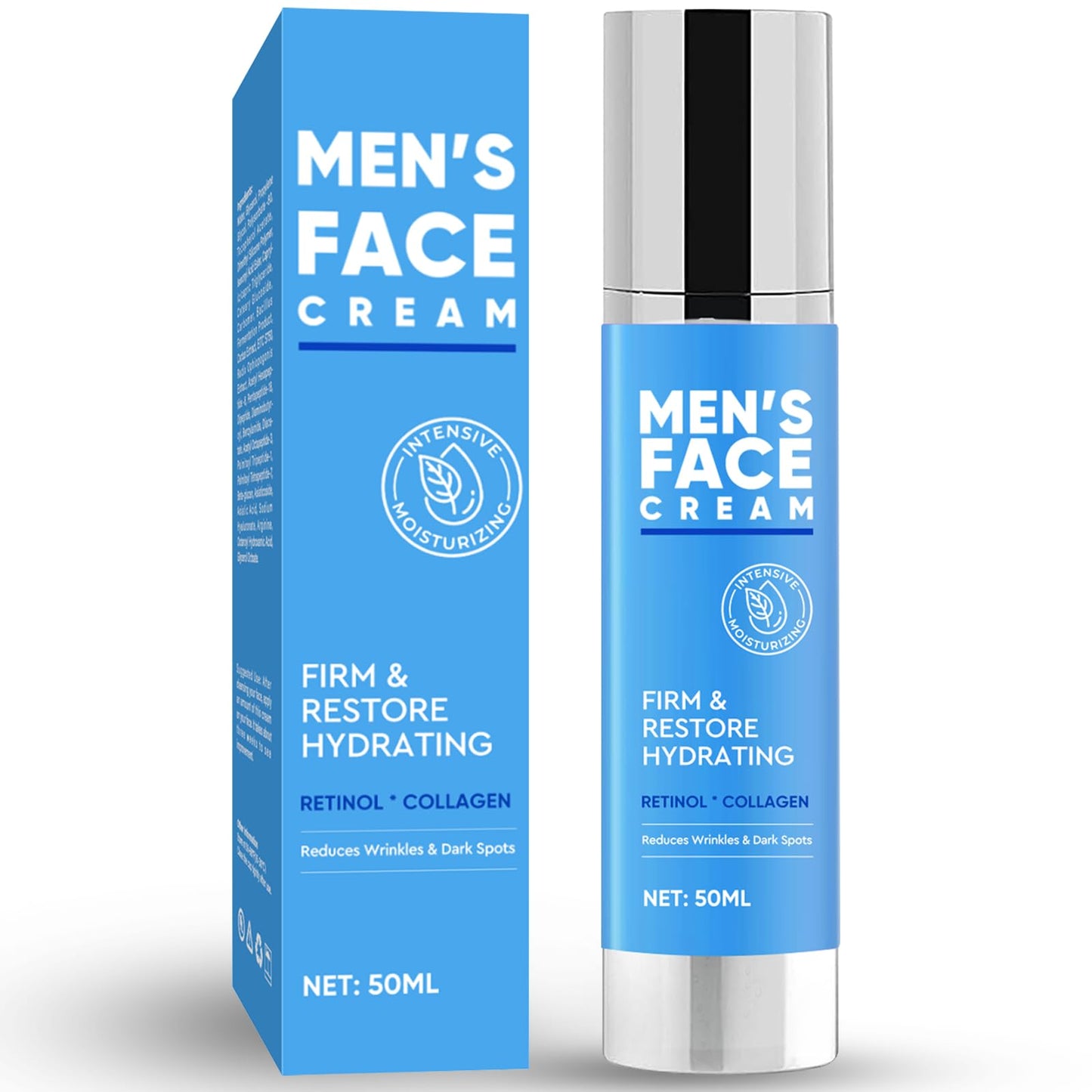 ITECFREELY Face Moisturizer, Effective Moisturizing & Hydrating Facial Moisturizer for Men, Gentle and Soothing Face Cream Suitable for Wrinkles, Navy Blue