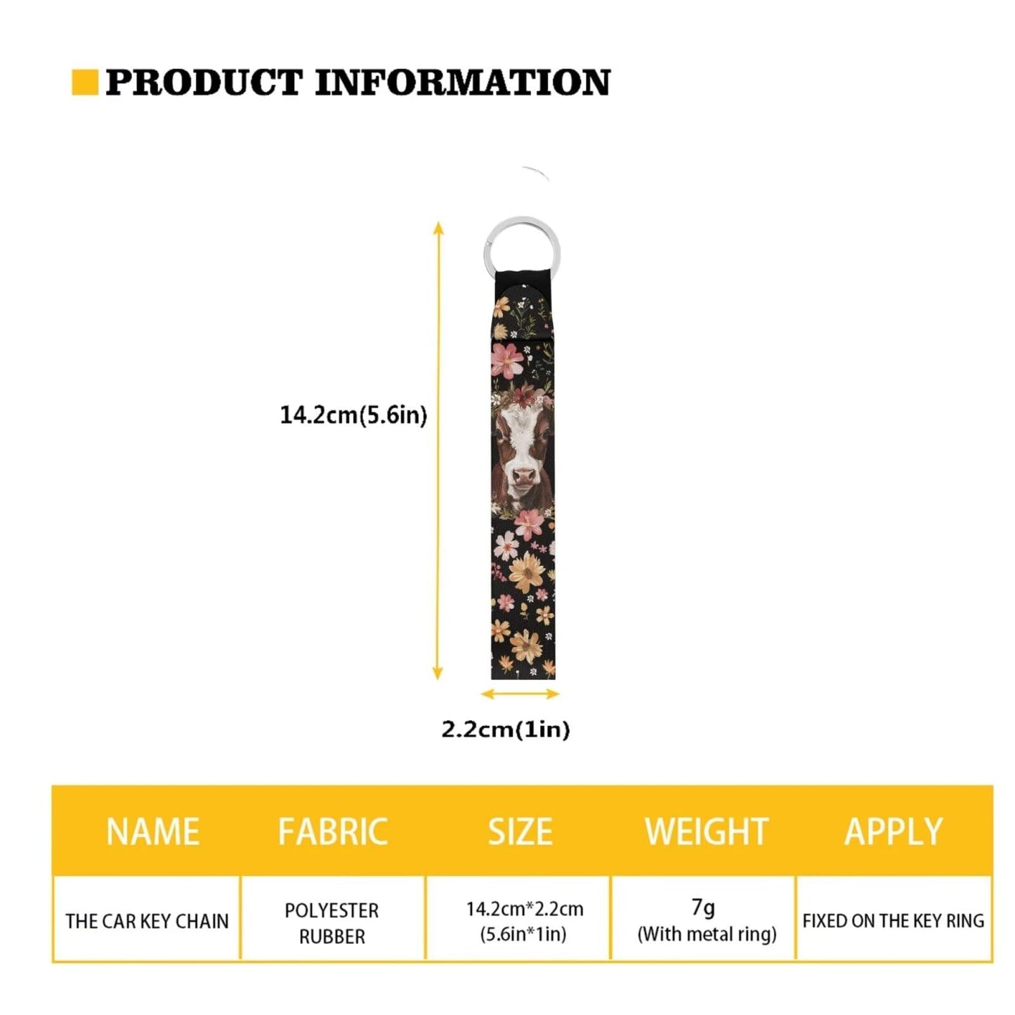 Suobstales Cow Floral Print Chapstick Holder 1 Keychain Wristlet Lanyards 1 Mini Bottle Keychain Holder, Neoprene Travel Bottle Keychain Holders Set of 3