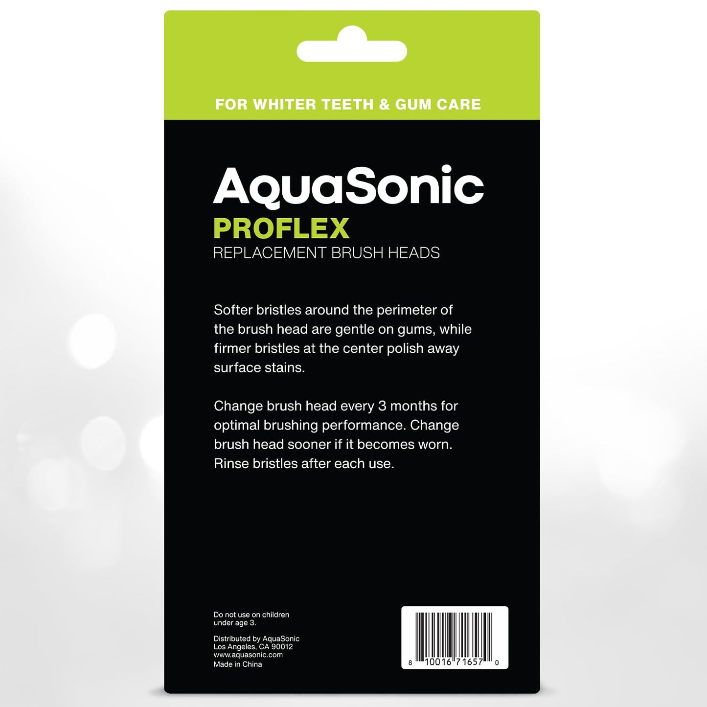 AquaSonic Proflex Replacement Brush Heads | for Whiter Teeth & Gum Care | Compatible with Many AquaSonic Toothbrush Handles (8 Pack Black)