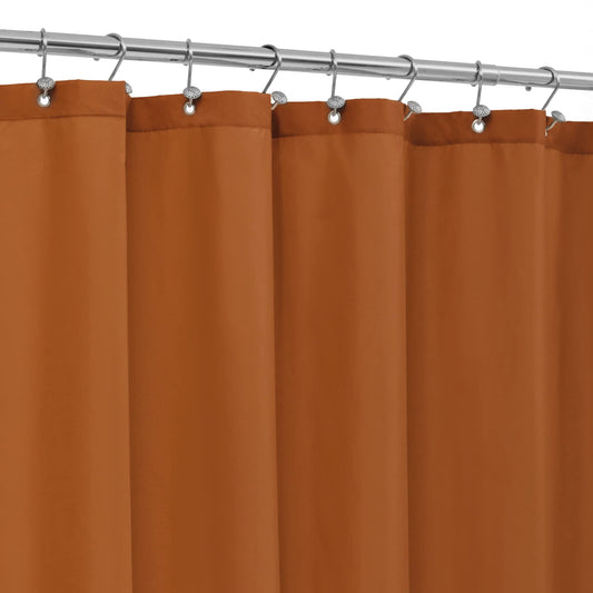 ALYVIA SPRING Burnt Orange Fabric Shower Curtain Liner Waterproof - Soft Hotel Quality Cloth Shower Liner with 3 Magnets, Light-Weight & Machine Washable - Standard Size 72x72, Burnt Orange